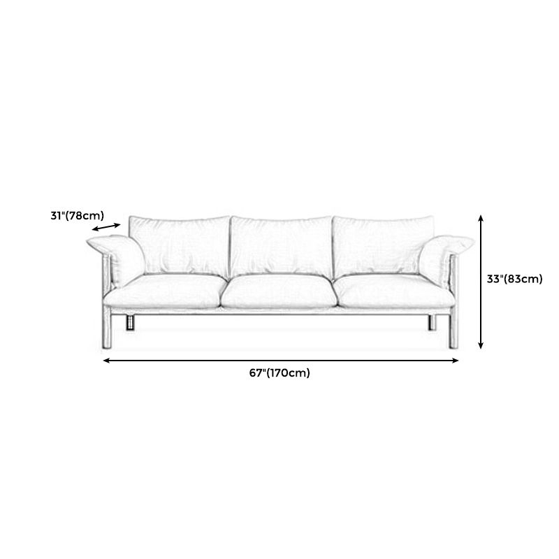Contemporary Square Arm Standard Sofa with Bolster Pillows for Living Room, Apartment Clearhalo 'furn' 'furn_sofas' 'Furniture' 'furniture_sofas' 'kitchen' 'kitchen_sofas' 'Living Room Furniture' 'Sofa' 'sofas' 1200x1200_8734c31f-5966-481d-9d82-fd6f627dfd10
