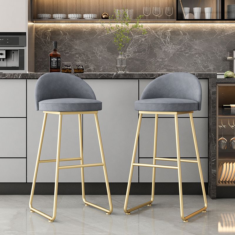Glam Dessert Shop Footrest Stool Matte Finish Velvet Bar Stool Clearhalo 'Bar Furniture' 'Bar Stools' 'bar_stools' 'furn' 'furn_bar_stools' 'Furniture' 'furniture_bar_stools' 'Kitchen & Dining Furniture' 1200x1200_8734c8af-707d-4ce1-9154-5a002d316d7a