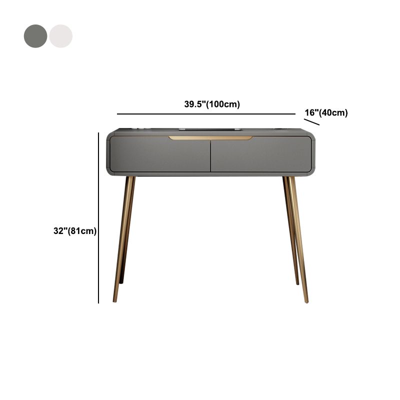 31,5 "Hauteur Blanc / Gris Grey Top de maquillage Vanité avec tiroir pour la chambre