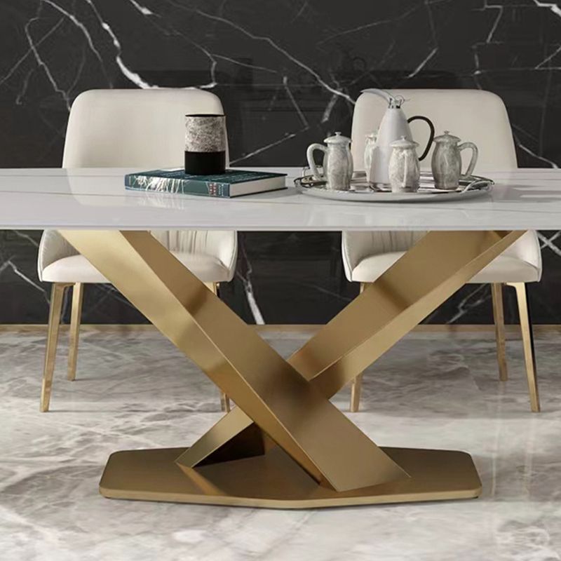 Traditional Luxury Rectangle Dining Table Stone Top Table for Dining Room Clearhalo 'Dining Tables & Seating' 'Dining Tables' 'dining_table' 'furn' 'furn_dining_table' 'Furniture' 'Kitchen & Dining Furniture' 1200x1200_873543c6-c616-431f-868e-4e0ff0b47271