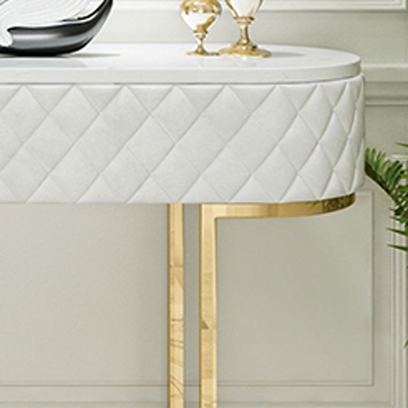 Sled Glam Marble Console Tabel 14 "W Oval Console Accent Table voor Hall