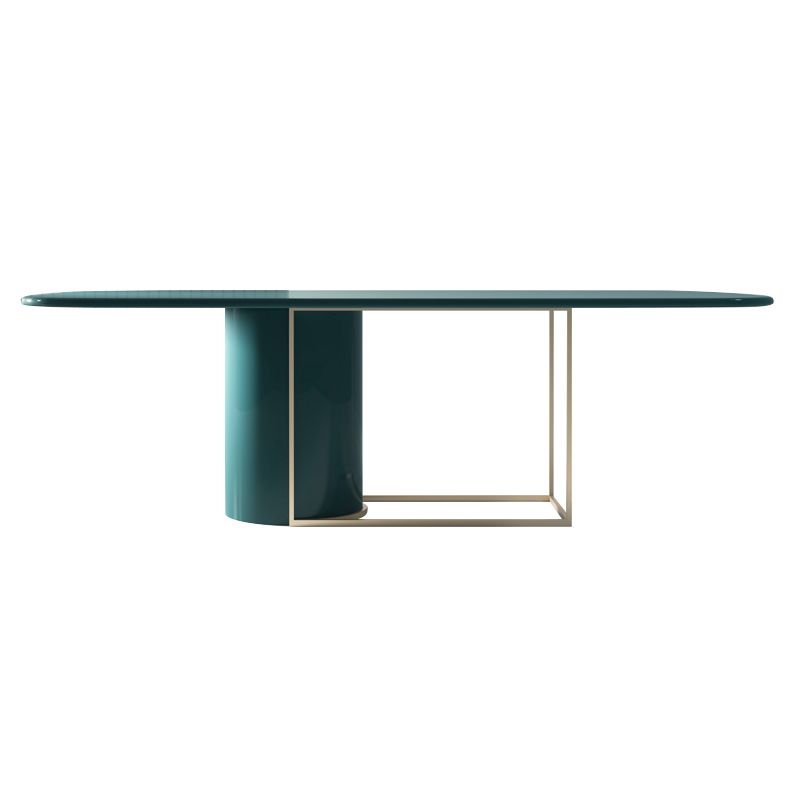 Rectangle Pine Solid Wood Table Modern Dining Table in Green with Trestle Base Clearhalo ' dining_table' 'Dining Tables & Seating' 'Dining Tables' 'furn' 'furn_dining_table' 'Furniture' 'furniture_dining_table' 'Kitchen & Dining Furniture' 'kitchen&dining_furn' 'kitchen' 'kitchen_dining_table' 1200x1200_873b2f7e-1cc3-412a-aa98-0cfd5adf6c97