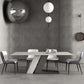 Modern Style Sintered Stone Dining Table Rectangle Table with Metal Legs for Home Use