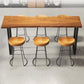 Table de Bar en Métal et Bois Table à Hauteur de Bar Industrielle pour Salle à Manger