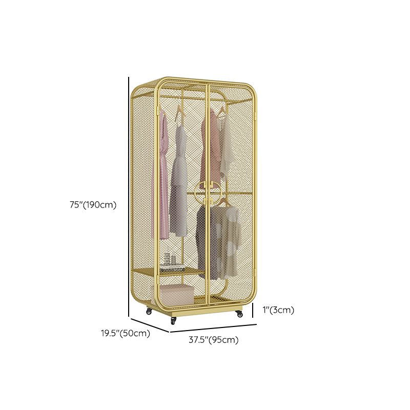 Modern Style Wardrobe Closet Metal Wardrobe Cabinet for Bedroom Clearhalo 'Armoires & Wardrobes' 'armoires_wardrobes' 'Bedroom Furniture' 'furn' 'furn_armoires_wardrobes' 'Furniture' 1200x1200_873c6520-e8f6-47a7-91b7-af641f845353