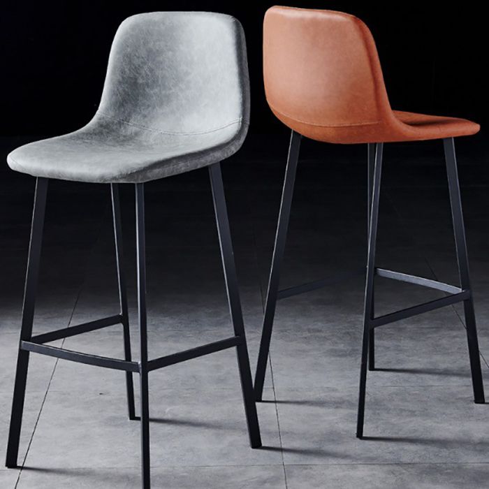 Industrial Style Low Back Bar-stool PU Leather Bar Stool with Metal Legs Clearhalo 'Bar Furniture' 'Bar Stools' 'bar_stools' 'furn' 'furn_bar_stools' 'Furniture' 'furniture_bar_stools' 'Kitchen & Dining Furniture' 1200x1200_873c70c9-15f8-4090-9a88-d49d9e9fd0ce
