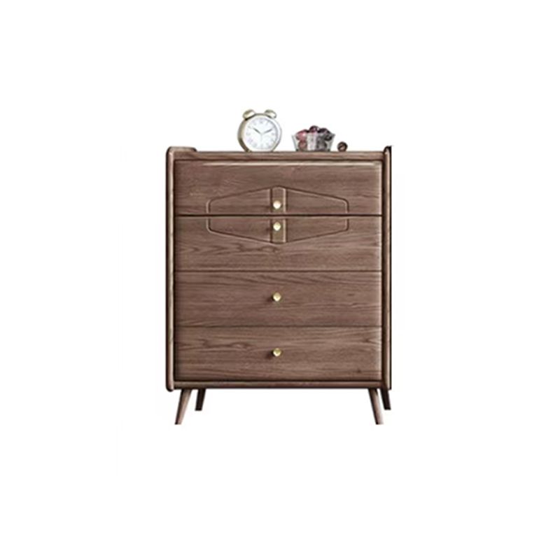 Coffre à accent brun moderne du milieu du siècle 25,4 "W coffre en bois avec tiroirs