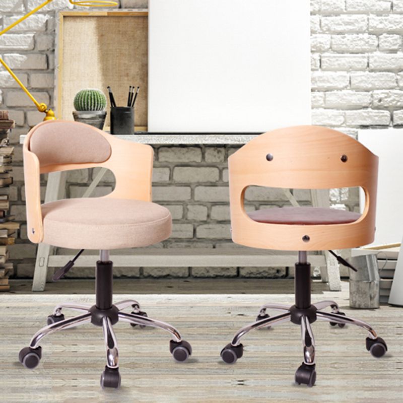Modern Rotatable Backrest Counter Stool Steel Household Bar Stool with Pulley and Cushion Clearhalo 'Bar Furniture' 'Bar Stools' 'bar_stools' 'furn' 'furn_bar_stools' 'furniture_bar_stools' 'Kitchen & Dining Furniture' 'kitchen&dining_furn' 'kitchen' 'kitchen_furn' Furniture' 1200x1200_873d346d-dbe0-44d4-8e70-5333be6bdd3c