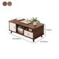 Artificial Wood Coffee or End Table 4 Legs Coffee Table in Light Wood and Espresso Wood