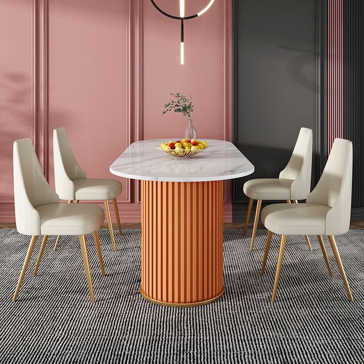 Metal Contemporary Free Form Indoor Table Sintered Stone Table for Dining Room and Kitchen Clearhalo ' dining_table' 'Dining Tables & Seating' 'Dining Tables' 'furn' 'furn_dining_table' 'Furniture' 'furniture_dining_table' 'Kitchen & Dining Furniture' 'kitchen&dining_furn' 'kitchen' 'kitchen_dining_table' 1200x1200_87405319-dd46-44fb-bfbc-57d6c19011c6