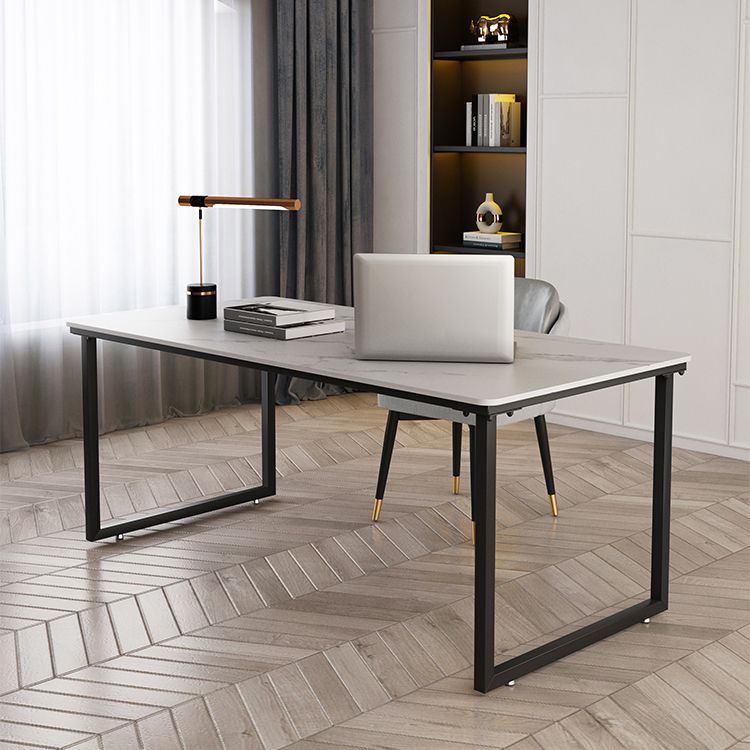 Industrial Stone Office Desk Sled Base Rectangular Writing Desk Clearhalo 'furn' 'furn_office_desk' 'Furniture' 'Office Desks' 'Office Furniture' 'office_desk' 1200x1200_8740ec7a-6cbd-4040-b91e-6f700a8c64ad