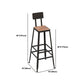Juego de mesa de bar marrón industrial, mesa de mostrador de madera de 1/2/5 piezas para interior