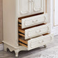 38.58"/49.21" Tall White Wooden Cabinet, Rectangle Accent Cabinet with Drawers Clearhalo 'Cabinets & Chests' 'cabinets_chests' 'furn' 'furn_cabinets_chests' 'Furniture' 'Living Room Furniture' 1200x1200_8741d823-e2e5-4a0c-93c6-d0ca10dead06