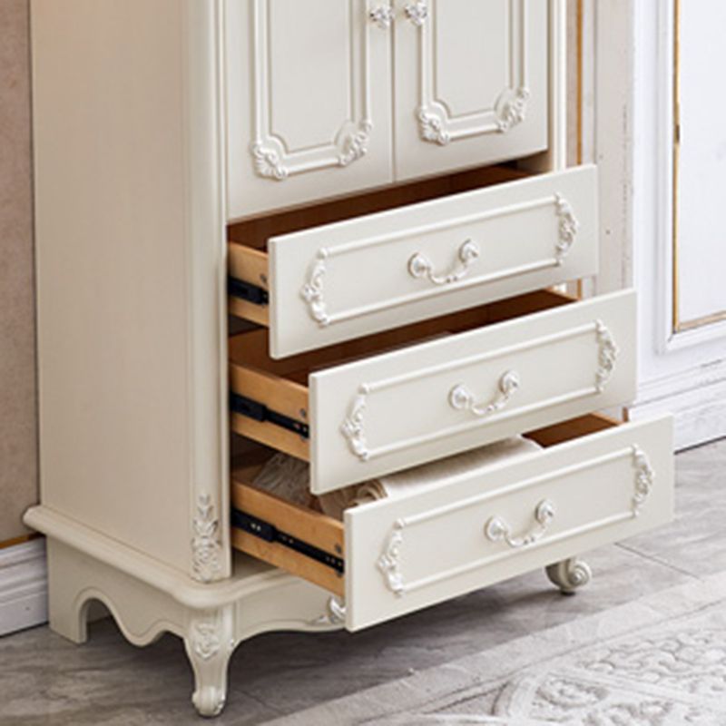 38.58"/49.21" Tall White Wooden Cabinet, Rectangle Accent Cabinet with Drawers Clearhalo 'Cabinets & Chests' 'cabinets_chests' 'furn' 'furn_cabinets_chests' 'Furniture' 'Living Room Furniture' 1200x1200_8741d823-e2e5-4a0c-93c6-d0ca10dead06