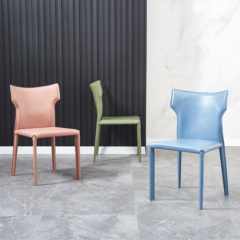 Contemporary Metal Dining Armless Chair Faux Leather Side Chair for Home Use Clearhalo ' kitchen&dining_furn' 'Dining Chairs' 'Dining Tables & Seating' 'dining_chair' 'furn' 'furn_dining_chair' 'Furniture' 'furniture_dining_chair' 'Kitchen & Dining Furniture' 'kitchen' 1200x1200_8742cf4e-6f07-4a44-adb5-eefb288cc24f