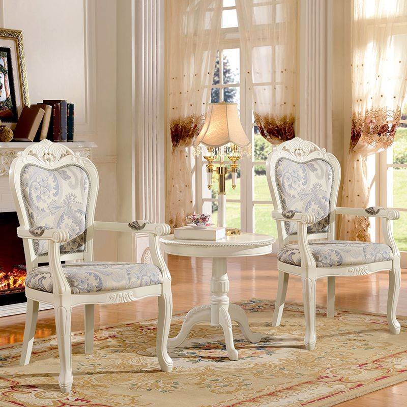 Victorian Fabric Arm Chair King Louis Back Matte Finish Dining Chair (Set of 2) Clearhalo ' kitchen&dining_furn' 'Dining Chairs' 'Dining Tables & Seating' 'dining_chair' 'furn' 'furn_dining_chair' 'Furniture' 'furniture_dining_chair' 'Kitchen & Dining Furniture' 'kitchen' 1200x1200_87430551-75b8-416d-9c6c-9a0c2844050f