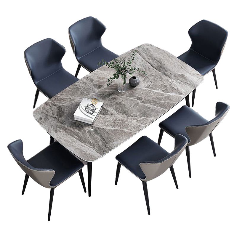 Simple Sintered Stone Standard Table Rectangle Shape Kitchen Dining Table with 4 Legs Base Clearhalo ' dining_table' 'Dining Tables & Seating' 'Dining Tables' 'furn' 'furn_dining_table' 'Furniture' 'furniture_dining_table' 'Kitchen & Dining Furniture' 'kitchen&dining_furn' 'kitchen' 'kitchen_dining_table' 1200x1200_8743e305-769f-4115-a6c4-f9b592898f55