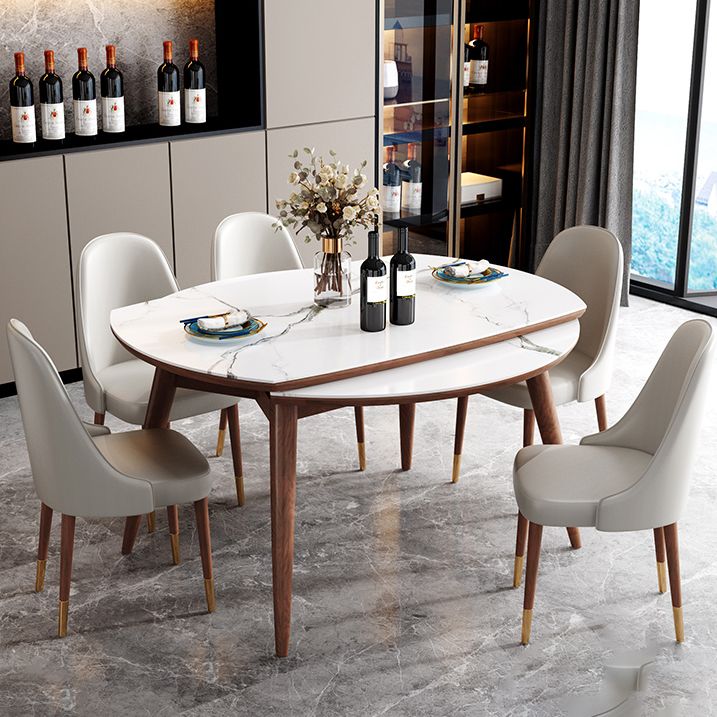 Modern Style Round Dining Table White Sintered Stone Drop-Leaf Dining Table for Home Use Clearhalo ' dining_table' 'Dining Tables & Seating' 'Dining Tables' 'furn' 'furn_dining_table' 'Furniture' 'furniture_dining_table' 'Kitchen & Dining Furniture' 'kitchen&dining_furn' 'kitchen' 'kitchen_dining_table' 1200x1200_8743e571-050a-49dc-8ebf-ced0c6cba4b7