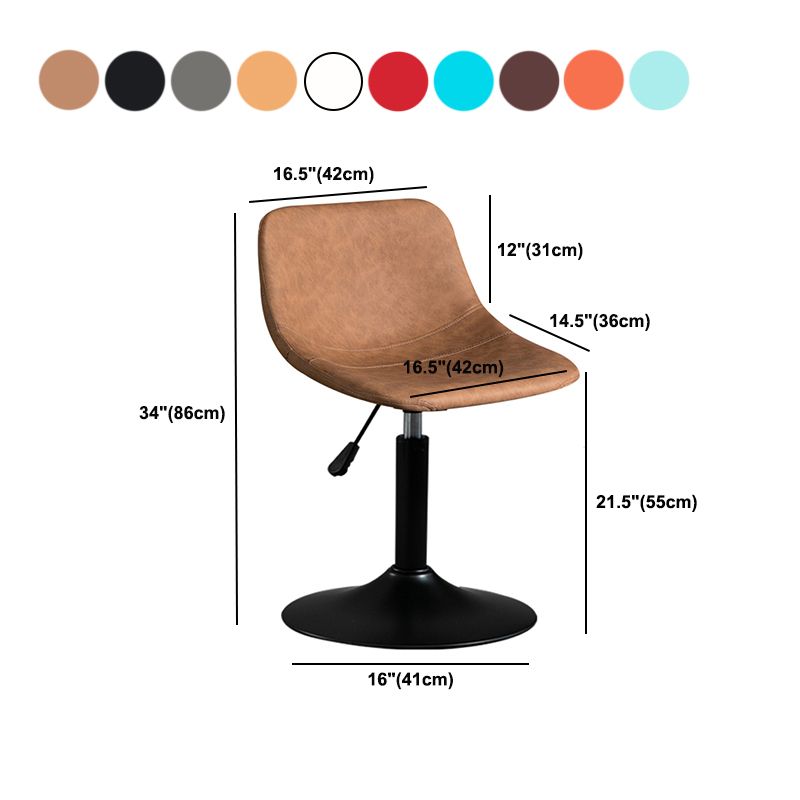 Contemporary Metal Barstool Faux Leather Footrest Stool Adjustable in Matte Finish Clearhalo 'Bar Furniture' 'Bar Stools' 'bar_stools' 'furn' 'furn_bar_stools' 'Furniture' 'Kitchen & Dining Furniture' 1200x1200_87444bad-4bc4-411d-9761-896d7d248466