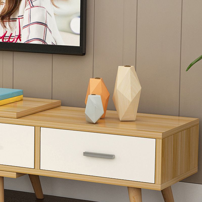Scandinavian Style Wood TV Stand Enclosed Storage Stand Console with Drawers Clearhalo 'furn' 'furn_tv_stands_entertainment_centers' 'Furniture' 'Living Room Furniture' 'TV Stands & Entertainment Centers' 'TV Stands & Media Storage Furniture' 'tv_stands_entertainment_centers' 1200x1200_8744f526-2414-42d5-993a-b4790750db65