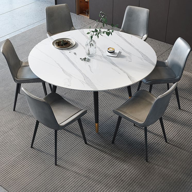 Modern Style Sintered Stone Dining Table White Round Drop-Leaf Table for Home Use Clearhalo ' dining_table' 'Dining Tables & Seating' 'Dining Tables' 'furn' 'furn_dining_table' 'Furniture' 'furniture_dining_table' 'Kitchen & Dining Furniture' 'kitchen&dining_furn' 'kitchen' 'kitchen_dining_table' 1200x1200_8746d0e4-ed11-40a8-abcb-a0527d70a558