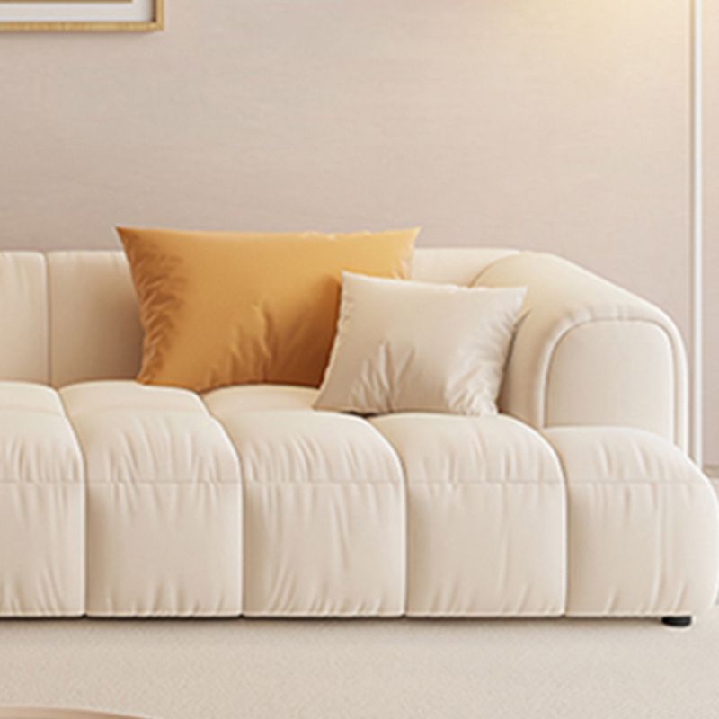 Scandinavian Wood Frame Recessed Arm Sofa in White for Living Room Clearhalo 'furn' 'furn_sofas' 'Furniture' 'Living Room Furniture' 'Sofa' 'sofas' 1200x1200_87475cf0-f4be-4886-a678-ec4c3a8f0e8c