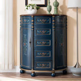 Industrial Bombe Accent Cabinet with Drawers and 2 Doors in Solid Wood Clearhalo 'Cabinets & Chests' 'cabinets_chests' 'furn' 'furn_cabinets_chests' 'Furniture' 'Living Room Furniture' 1200x1200_8747db76-9228-416e-9d24-ee5fd06202ba