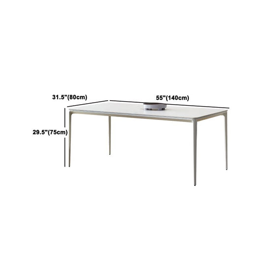 デザイナーの長方形1/4/5/7ピースダイニングテーブルセット屋内脚のディネットセットホワイト