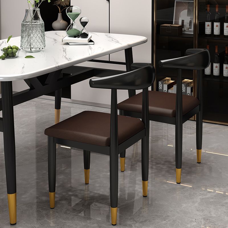 Nordic Style Dining Side Chairs Armless Chairs for Kitchen with Metal Legs (Set of 2) Clearhalo ' kitchen&dining_furn' 'Dining Chairs' 'Dining Tables & Seating' 'dining_chair' 'furn' 'furn_dining_chair' 'Furniture' 'furniture_dining_chair' 'Kitchen & Dining Furniture' 'kitchen' 1200x1200_874abcbd-6fbf-40ba-b16d-c3ad65b5b065