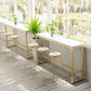 Glam Wood Counter Table with Rectangle Table Top Trestle Table - 41.3" H Clearhalo 'Bar Furniture' 'Bar Tables' 'bar_tables' 'furn' 'furn_bar_tables' 'Furniture' 'furniture_bar_tables' 'Kitchen & Dining Furniture' 1200x1200_874ac7f5-08ed-4652-a948-6ca470a598ca