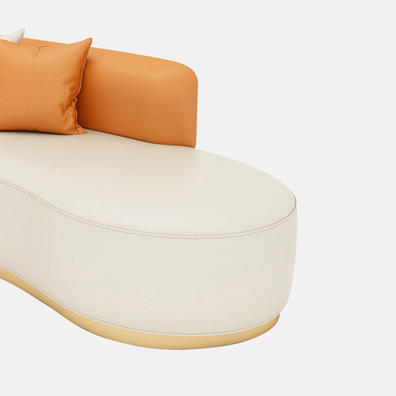 Faux Leather Armless Curved Sofa Contemporary Moon Shape Sofa Clearhalo 'furn' 'furn_sofas' 'Furniture' 'Living Room Furniture' 'Sofa' 'sofas' 1200x1200_874b5af6-c8e5-4240-9905-74896a7256b8