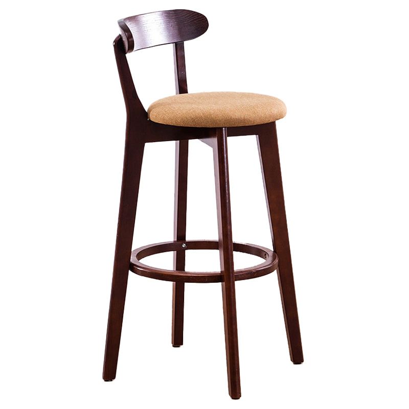 Scandinavian Dessert Shop Beech Stool Matte Finish Upholstered Bar Stools Clearhalo 'Bar Furniture' 'Bar Stools' 'bar_stools' 'Furniture' 'furniture_bar_stools' 'Kitchen & Dining Furniture' 1200x1200_874bb85e-1b1c-4cb7-a1c0-701dab6a7532