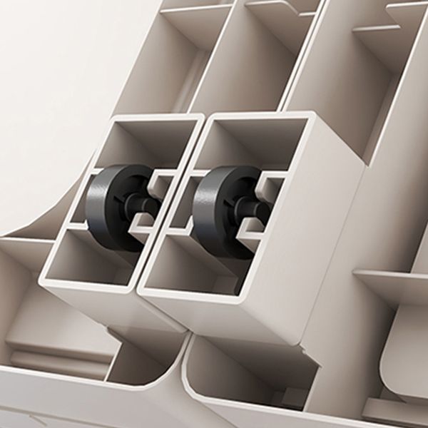 Armadio di stoccaggio bianco con cassetti mobile in plastica contemporanea