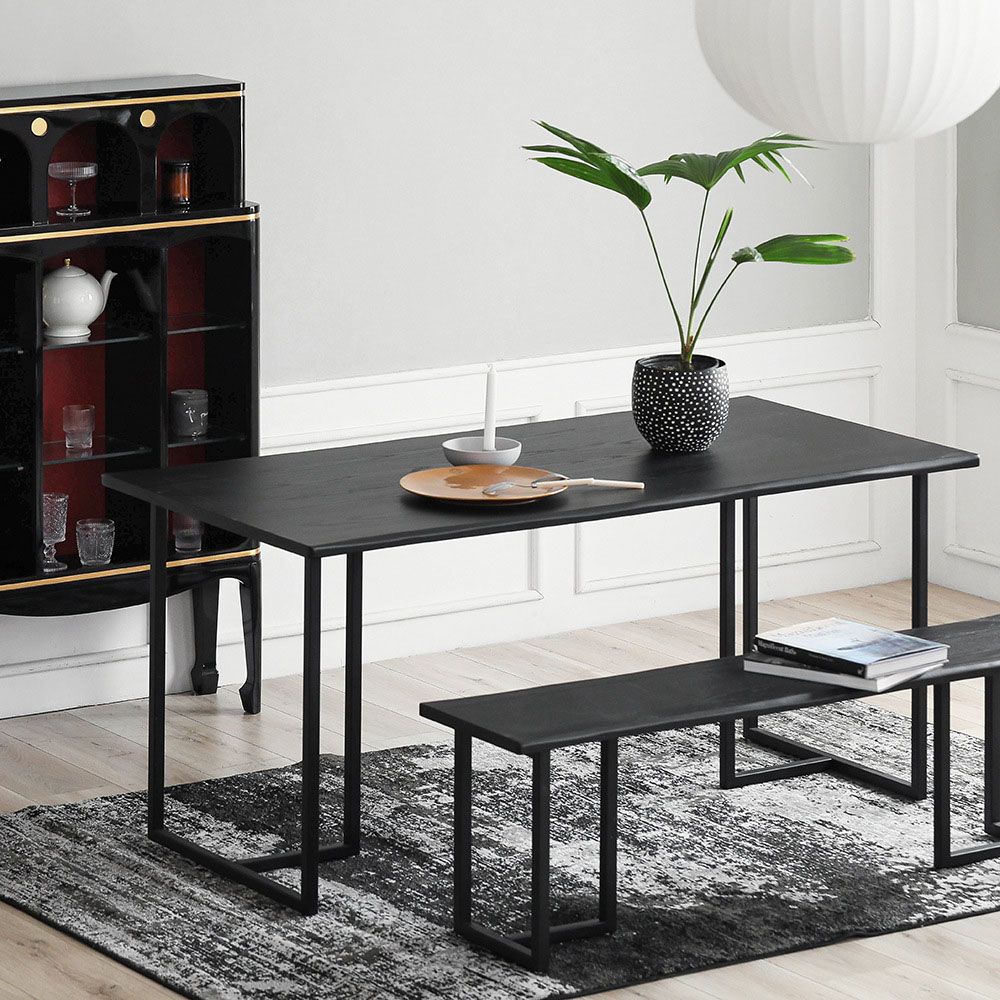 Ensemble de salle à manger moderne 1/2 pièces, Table à manger rectangulaire en bois pour salon