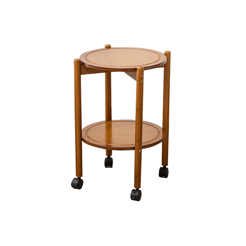 Modern Round Wood Side Table with 4 Legs and Storage for Living Room Clearhalo 'Coffee & Accent Tables' 'End & Side Tables' 'end_side_table' 'end_side_tables' 'furn' 'furn_end_side_tables' 'Furniture' 'furniture_end_side_table' 'Living Room Furniture' 1200x1200_874c977d-d7ff-4fa6-8d38-e9e911cb0a0a