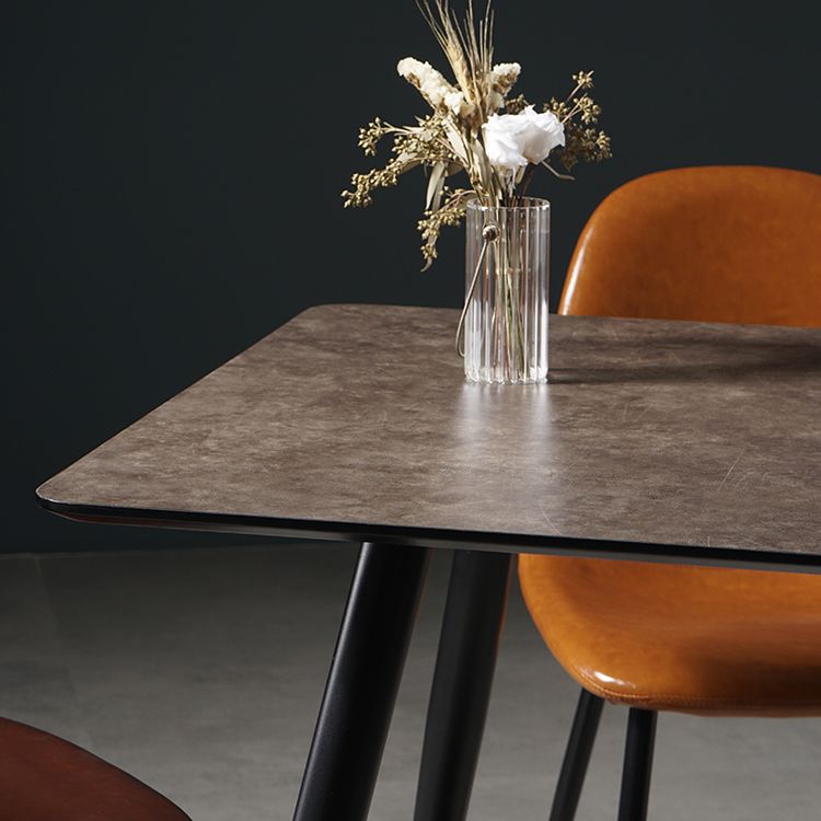 Industrial Style Dining Table Brown 4 Legs Dining Table with Black Frame Clearhalo ' dining_table' 'Dining Tables & Seating' 'Dining Tables' 'furn' 'furn_dining_table' 'Furniture' 'furniture_dining_table' 'Kitchen & Dining Furniture' 'kitchen&dining_furn' 'kitchen' 'kitchen_dining_table' 1200x1200_874d509f-4a37-4cb6-a861-b28589765ec3