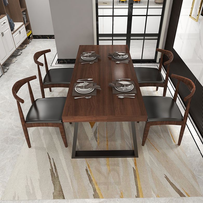 Industrial Solid Wood Top Dining Room Set with Rectangle Shape Dining Set for restaurant Clearhalo 'Dining Room Sets' 'Dining Tables & Seating' 'dining_room_set' 'furn' 'furn_dining_room_set' 'Furniture' 'furniture_dining_room_set' 'Kitchen & Dining Furniture' 'kitchen&dining_furn' 'kitchen' 1200x1200_874d6a06-e881-44c4-ac57-761844549024