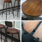 Sgabello da bar in legno in legno in legno di stile industriale con gambe metalliche per la casa