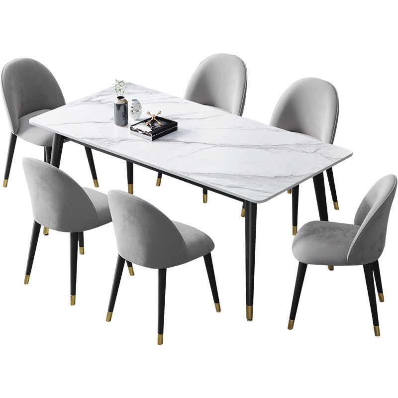 Glam Rectangle Stone Dining Table Matte Finish Table with 4 Legs Clearhalo ' dining_table' 'Dining Tables & Seating' 'Dining Tables' 'furn' 'furn_dining_table' 'Furniture' 'furniture_dining_table' 'Kitchen & Dining Furniture' 'kitchen&dining_furn' 'kitchen' 'kitchen_dining_table' 1200x1200_87529b53-5e4f-40a6-b23d-d4a0b59f9da5