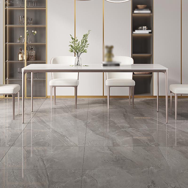 White and Purple Dining Table Modern Stone and Metal Dining Room Table Clearhalo 'Dining Tables & Seating' 'Dining Tables' 'dining_table' 'Furniture' 'furniture_dining_table' 'Kitchen & Dining Furniture' 1200x1200_8752ba30-4246-4028-94eb-039d75417a53