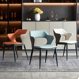 Silla lateral de cuero de falso industrial brazo abierto sillas laterales