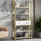 Glam Style Bookcase 12"W 79"H Open Back Bookshelf for Study Room Home Office Clearhalo 'Bookcases' 'furn' 'furn_bookcases' 'Furniture' 'furniture_bookcases' 'kitchen' 'kitchen_bookcases' 'Living Room Furniture' 'Office Furniture' 1200x1200_875339ff-10bf-4e08-a6b8-33b7fe45a7df
