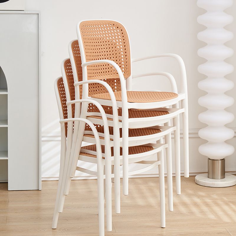 Nordic Open Back Side Chair Plastic Indoor Chair for Dining Room Bedroom