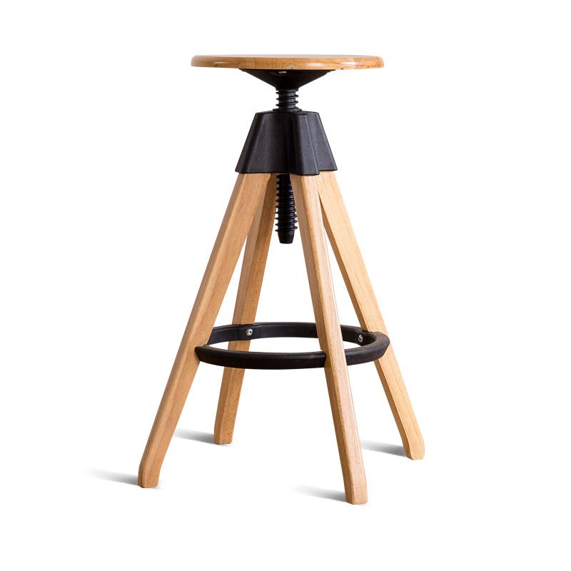 Adjustable Modern Counter Bar Stool Armless Wood Backless Bar Stool with Swivel Clearhalo 'Bar Furniture' 'Bar Stools' 'bar_stools' 'furn' 'furn_bar_stools' 'furniture_bar_stools' 'Kitchen & Dining Furniture' 'kitchen&dining_furn' 'kitchen' 'kitchen_furn' Furniture' 1200x1200_87553a3c-e316-401b-b07f-f6568b8f8c2f