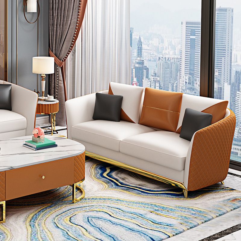 Cuscini di divano braccio smoking glam divano in pelle genuina con gambe