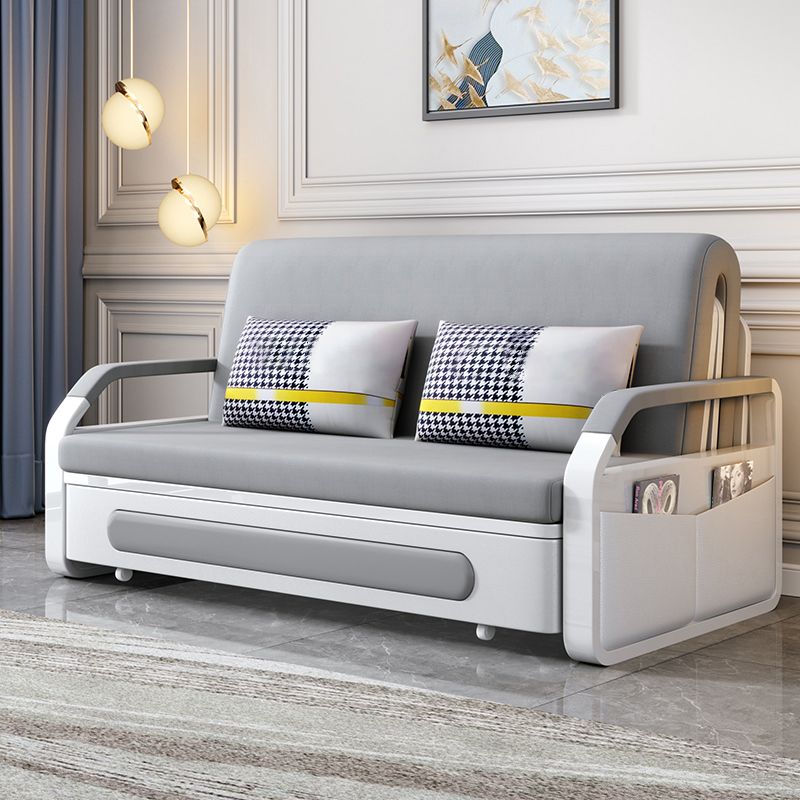 Divano da divano in lino grigio chiaro da 33,46 "con divano letto con ripostiglio
