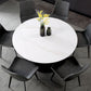 Modern Extendable Stone Dining Table Steel Base Dinner Table for Home Clearhalo 'Dining Tables & Seating' 'Dining Tables' 'dining_table' 'furn' 'furn_dining_table' 'Furniture' 'Kitchen & Dining Furniture' 1200x1200_875aeda3-2723-475d-ba1a-eab18cb45a44