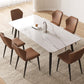 Table à manger moderne à 4 jambes Table rectangle de pierre fritte pour la maison