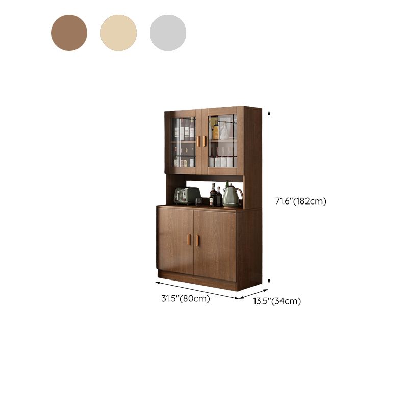 Modern Engineered Wood Dining Server Antique Finish Sideboard with Glass Door Clearhalo 'buffet_sideboard' 'Buffets & Sideboards' 'furn' 'furn_buffet_sideboard' 'Furniture' 'Kitchen & Dining Furniture' 1200x1200_875b946e-2be5-4691-ac8f-27b215e5e10c