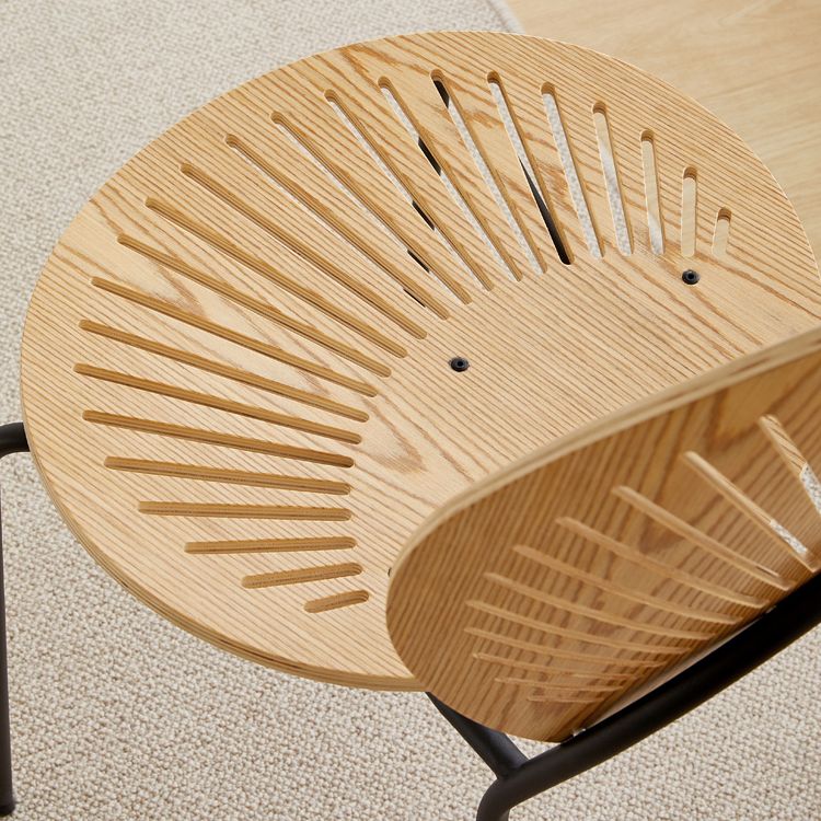 Scandinavian Wood Dining Side Chair Shell Shape Open Back Chairs with Metal Legs Clearhalo ' kitchen&dining_furn' 'Dining Chairs' 'Dining Tables & Seating' 'dining_chair' 'furn' 'furn_dining_chair' 'Furniture' 'furniture_dining_chair' 'Kitchen & Dining Furniture' 'kitchen' 1200x1200_875d5a63-707e-4519-8098-cf4406cead2b